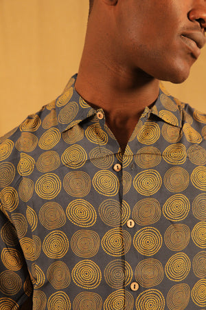 TOOCO - CAMICIA FANTASIA LAGOS NAVY