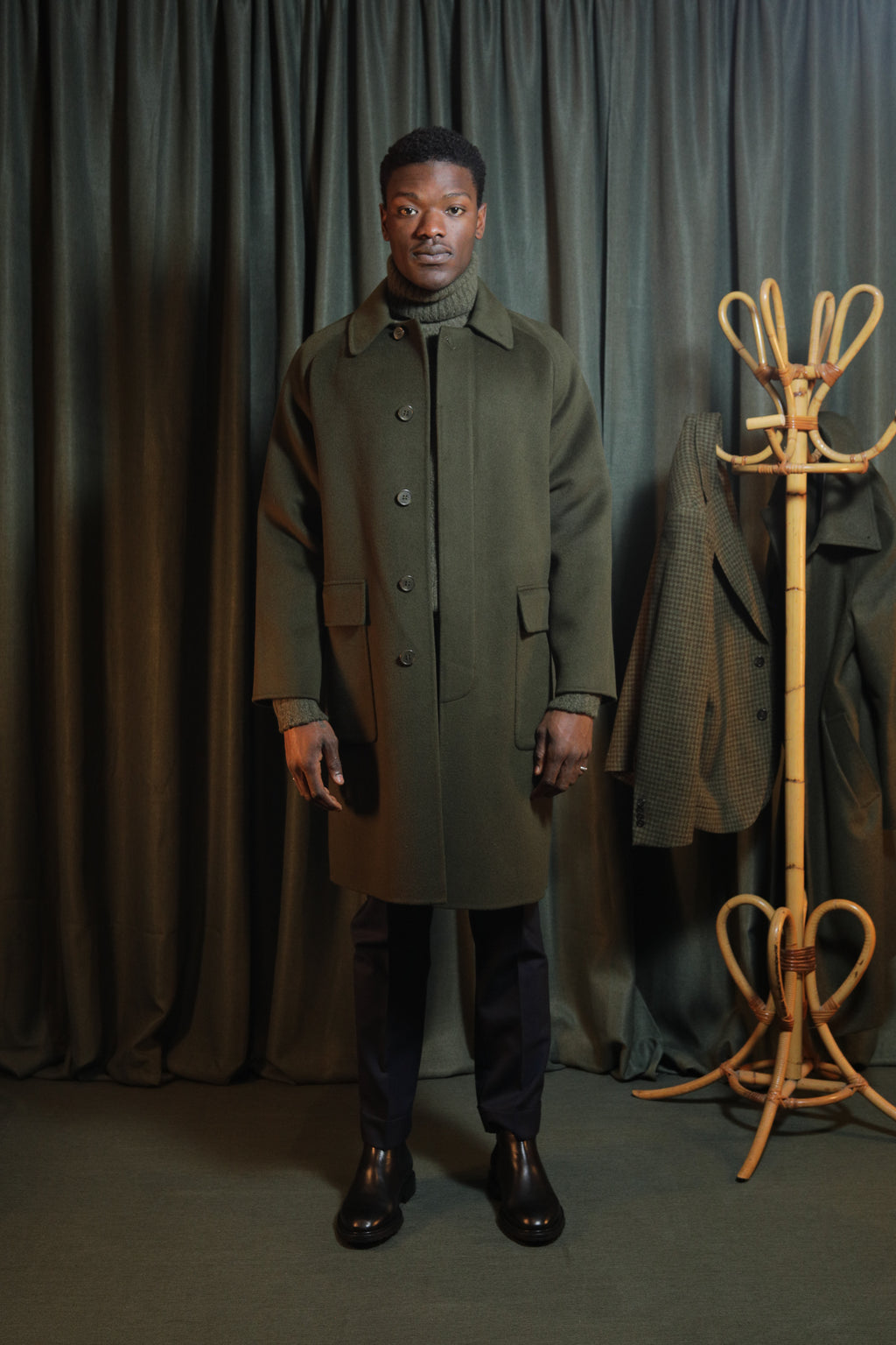 OFFICINE GENERALE - CAPPOTTO IN LANA VERDE